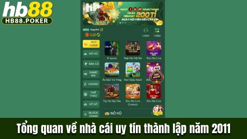 Tổng quan về nhà cái uy tín thành lập năm 2011